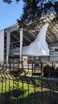 Now covered by shrink wrap, space shuttle Endeavour sits inside the permanently-shuttered Samuel Oschin Pavilion...on January 12, 2024.