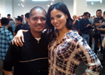 Posing with Katrina Law, a.k.a. Nyssa al Ghul on the CW Network TV show ARROW, at the L.A. Comic Book and Science Fiction Convention