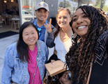 Erika, Sarina, Usha and I pose for a group photo after eating at a Latin American restaurant for brunch in West Covina, CA.