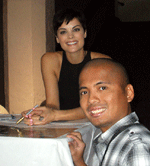 Posing with Jaimie Alexander from the THOR movies and Marvel's AGENTS OF S.H.I.E.L.D.