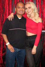 Posing with music artist Madilyn Bailey before her concert in Hollywood