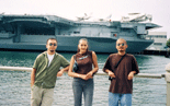 Usha, Franz and I pose in front of a decommissioned U.S. aircraft carrier.