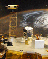 A full-scale mock-up of the Phoenix Mars Lander.