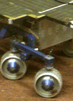 An experimental rover at the Surface System Testbed facility.