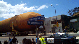 ET-94 rolls down Manchester Boulevard in Inglewood...on May 21, 2016.