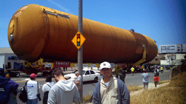 Posing for a photo as ET-94 rolls down Manchester Boulevard in Inglewood...on May 21, 2016.