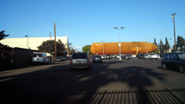 ET-94 enters Exposition Park as it makes its way toward the California Science Center...on May 21, 2016.