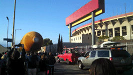 ET-94 rolls past the L.A. Memorial Coliseum...on May 21, 2016.