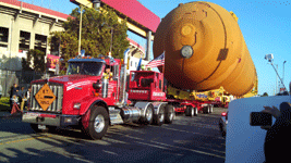 ET-94 rolls past the L.A. Memorial Coliseum...on May 21, 2016.