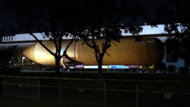 A night shot of ET-94 with the L.A. Natural History Museum in the background...on May 21, 2016.