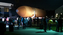 Another night shot of ET-94 with the L.A. Natural History Museum and Samuel Oschin Pavilion in the background...on May 21, 2016.