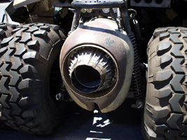 The Tumbler from THE DARK KNIGHT RISES on display outside of the AMC Citywalk theater in Hollywood, on July 20, 2012.