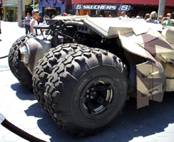 The Tumbler from THE DARK KNIGHT RISES on display outside of the AMC Citywalk theater in Hollywood, on July 20, 2012.