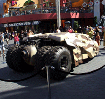 The Tumbler from THE DARK KNIGHT RISES on display outside of the AMC Citywalk theater in Hollywood, on July 20, 2012.