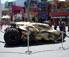 The Tumbler from THE DARK KNIGHT RISES on display outside of the AMC Citywalk theater in Hollywood, on July 20, 2012.