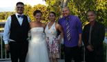 Posing for a group photo after Nidal's wedding ceremony in Orange County.