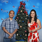Posing with Danica McKellar, who played Winnie Cooper on TV's THE WONDER YEARS and appeared on other shows such as THE BIG BANG THEORY