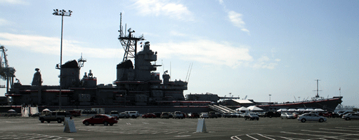 Visiting the USS Iowa at the Pacific Battleship Center in San Pedro, California, on August 7, 2012.