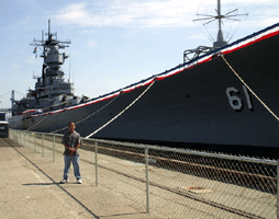 Visiting the USS Iowa at the Pacific Battleship Center in San Pedro, California, on August 7, 2012.