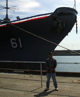 Visiting the USS Iowa at the Pacific Battleship Center in San Pedro, California, on August 7, 2012.