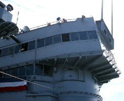 Visiting the USS Iowa at the Pacific Battleship Center in San Pedro, California, on August 7, 2012.