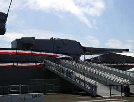 Visiting the USS Iowa at the Pacific Battleship Center in San Pedro, California, on August 7, 2012.