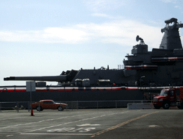 Visiting the USS Iowa at the Pacific Battleship Center in San Pedro, California, on August 7, 2012.