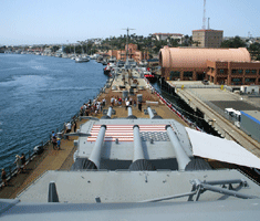 Visiting the USS Iowa at the Pacific Battleship Center in San Pedro, California, on August 7, 2012.