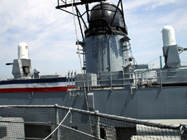 Visiting the USS Iowa at the Pacific Battleship Center in San Pedro, California, on August 7, 2012.