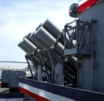 Visiting the USS Iowa at the Pacific Battleship Center in San Pedro, California, on August 7, 2012.