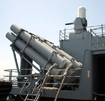 Visiting the USS Iowa at the Pacific Battleship Center in San Pedro, California, on August 7, 2012.