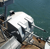 Visiting the USS Iowa at the Pacific Battleship Center in San Pedro, California, on August 7, 2012.