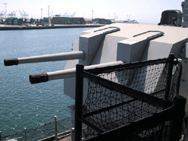 Visiting the USS Iowa at the Pacific Battleship Center in San Pedro, California, on August 7, 2012.