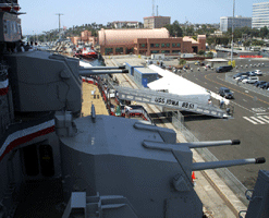 Visiting the USS Iowa at the Pacific Battleship Center in San Pedro, California, on August 7, 2012.