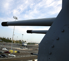 Visiting the USS Iowa at the Pacific Battleship Center in San Pedro, California, on August 7, 2012.