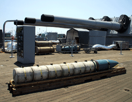 Visiting the USS Iowa at the Pacific Battleship Center in San Pedro, California, on August 7, 2012.