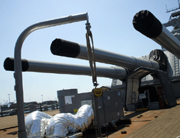 Visiting the USS Iowa at the Pacific Battleship Center in San Pedro, California, on August 7, 2012.