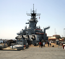 Visiting the USS Iowa at the Pacific Battleship Center in San Pedro, California, on August 7, 2012.