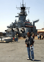 Visiting the USS Iowa at the Pacific Battleship Center in San Pedro, California, on August 7, 2012.