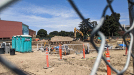 The construction site for the Samuel Oschin Air and Space Center...on August 9, 2022.