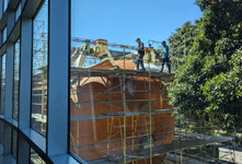 ET-94 as seen from inside the California Science Center's main building...on August 17, 2023.