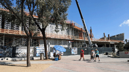 The construction site for the Samuel Oschin Air and Space Center...on October 11, 2023.