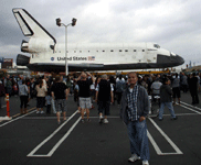 Posing with space shuttle Endeavour at Westchester near LAX, on October 12, 2012.
