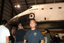 Visiting space shuttle Endeavour during 'Endeavour Fest' at the California Science Center, on October 13, 2013.
