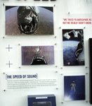 Another display showing photos taken during Felix Baumgartner's historic space jump on October 14, 2012.