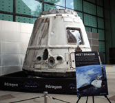 SpaceX's Dragon C1 capsule on display during Endeavour Fest at the California Science Center, on October 13, 2013.