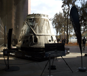 SpaceX's Dragon C1 capsule on display during Endeavour Fest at the California Science Center, on October 13, 2013.