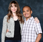 Posing with Danielle Panabaker, a.k.a. Dr. Caitlin Snow on the CW Network TV show THE FLASH, at Stan Lee's Comikaze Expo