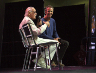 Stan Lee addresses the crowd at the Comikaze Expo in the Los Angeles Convention Center, on November 2, 2013.