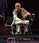 Stan Lee addresses the crowd at the Comikaze Expo in the Los Angeles Convention Center, on November 2, 2013.